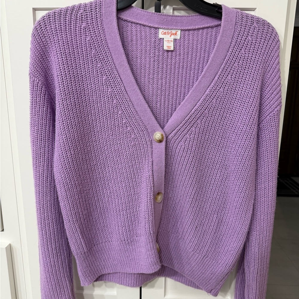 Cat & Jack Lavender Cardigan Sweater